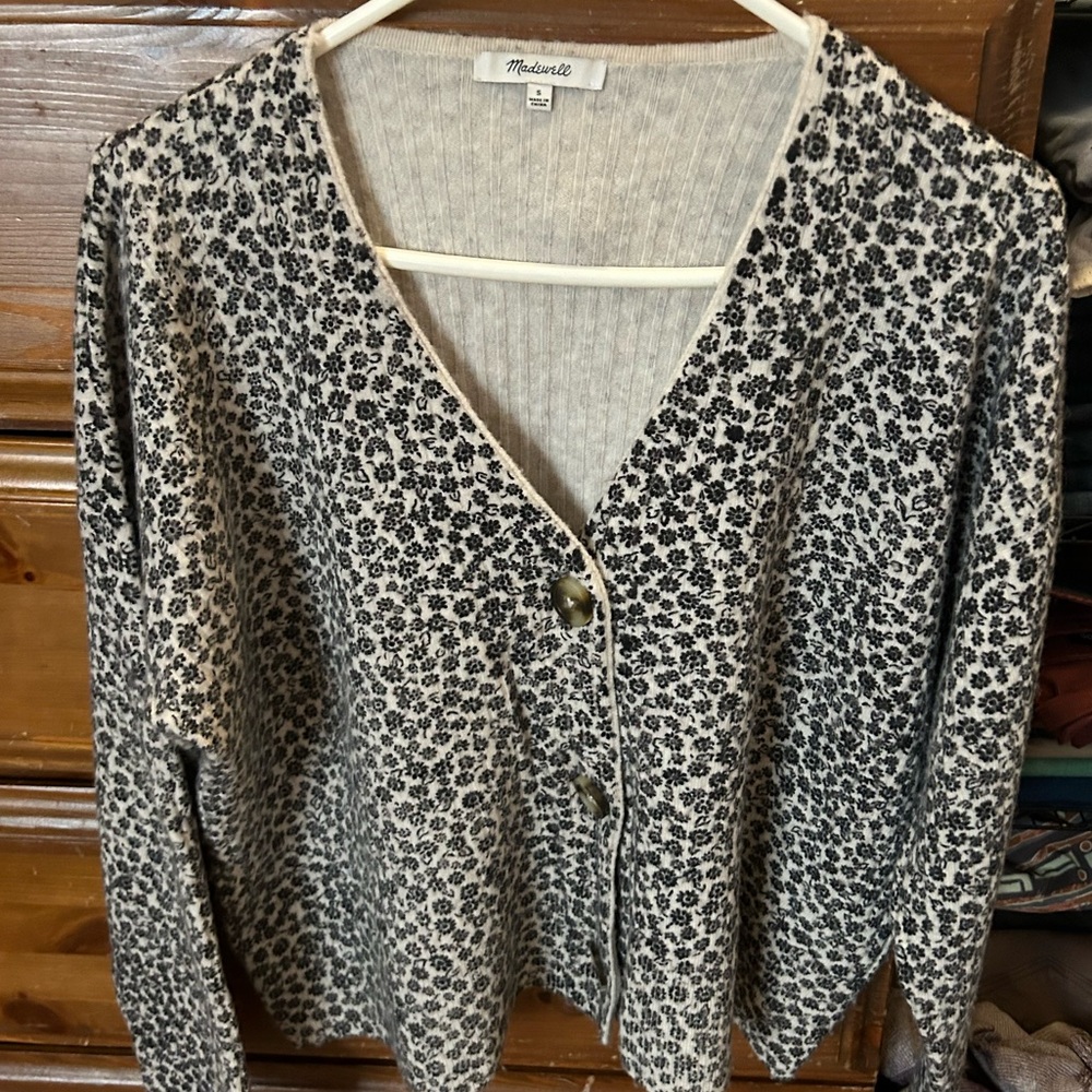 Madewell floral crop cardigan.